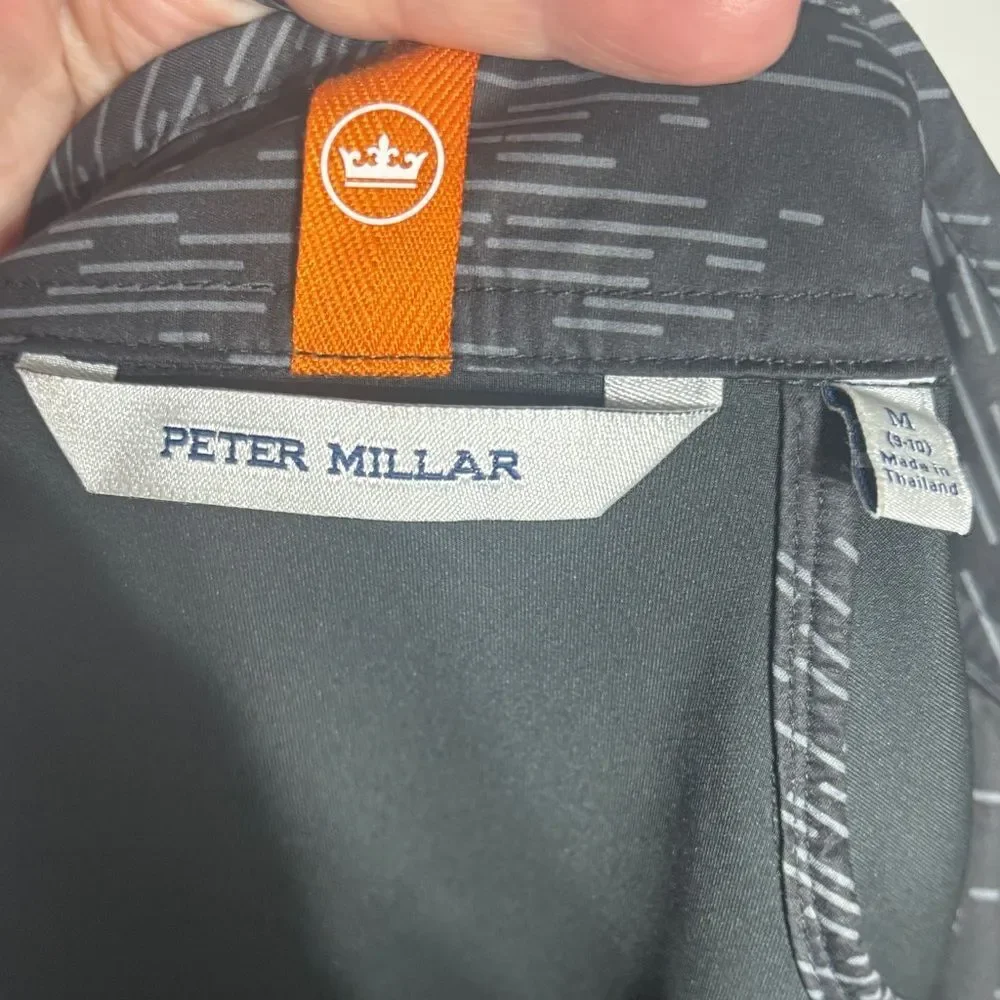 Peter millar kids medium 9/10 merge elite hybrid jacket black grey performance